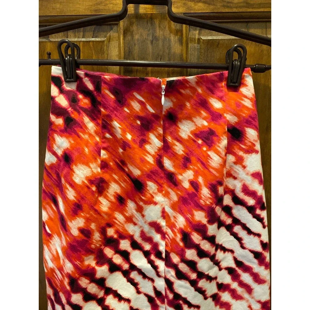 Worthington Pencil Skirt Size 6 Pink‎ Orange  Fitted Zipper Kick Pleat Work Wear